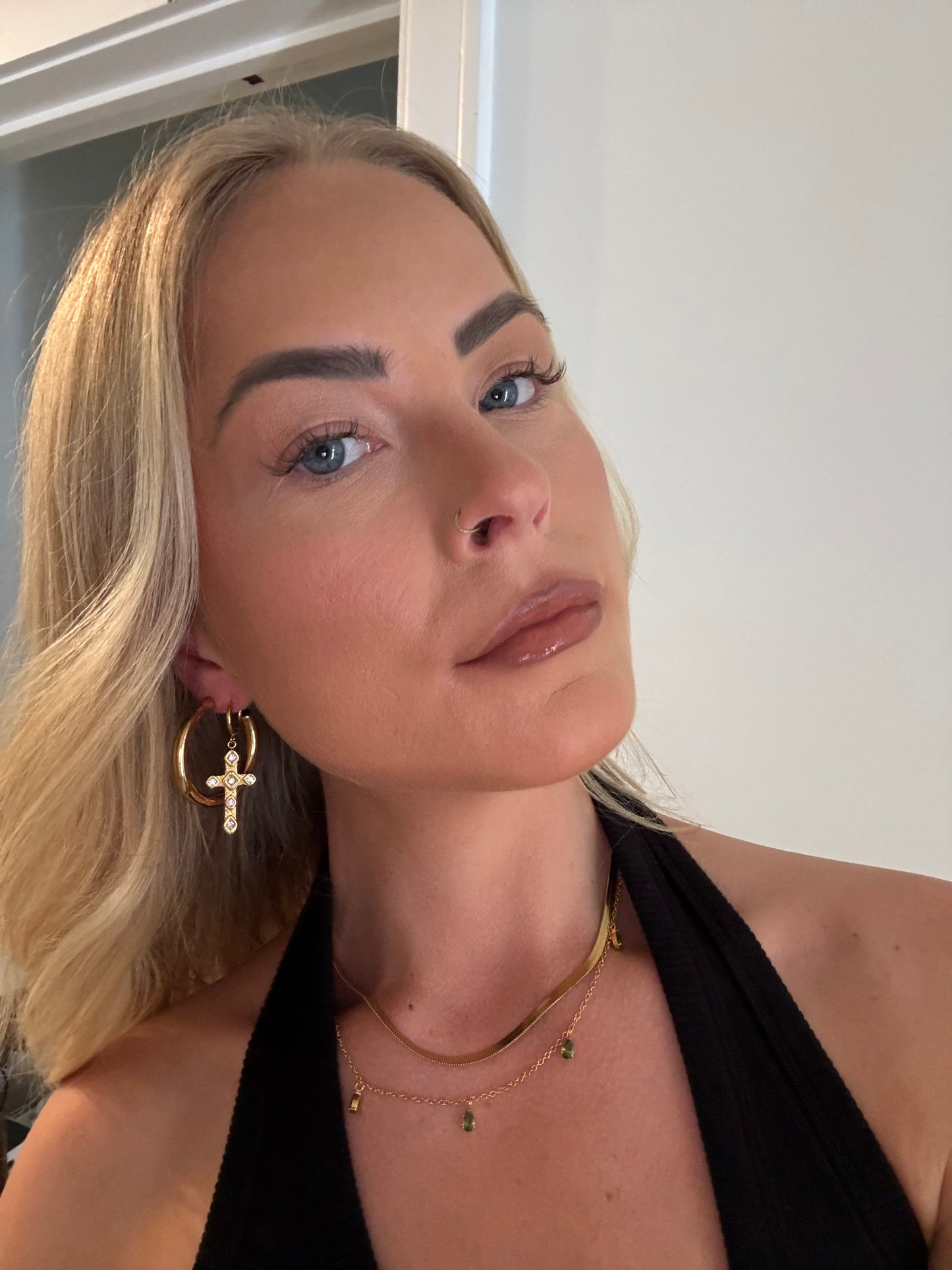 Crystal Cross Earrings