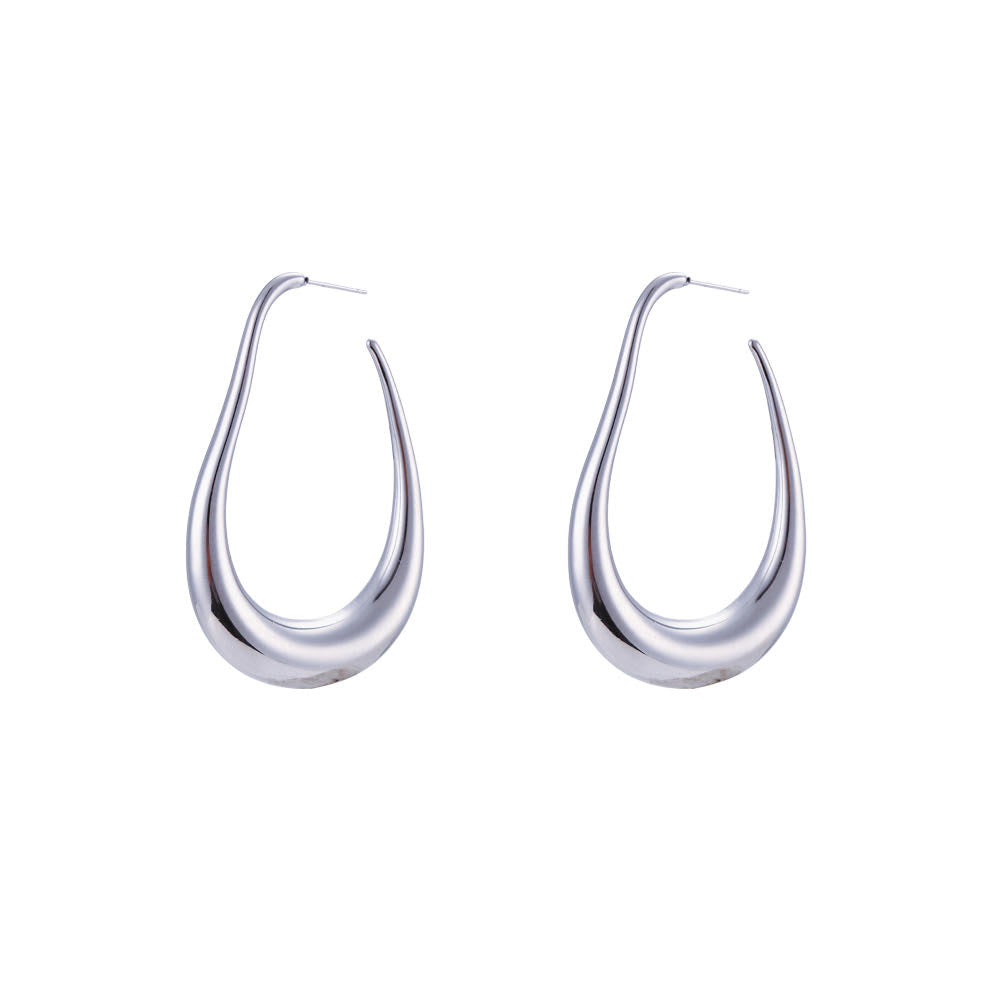 Abstract Earrings Silver